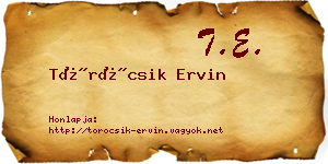 Töröcsik Ervin névjegykártya