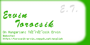 ervin torocsik business card